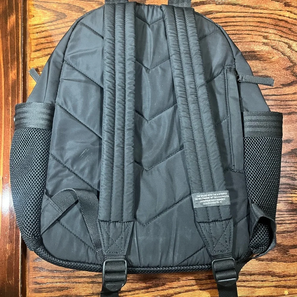 Adidas Backpack All Black Laptop Sleeve School Sport College Pockets Clean 90288 - Picture 2 of 7